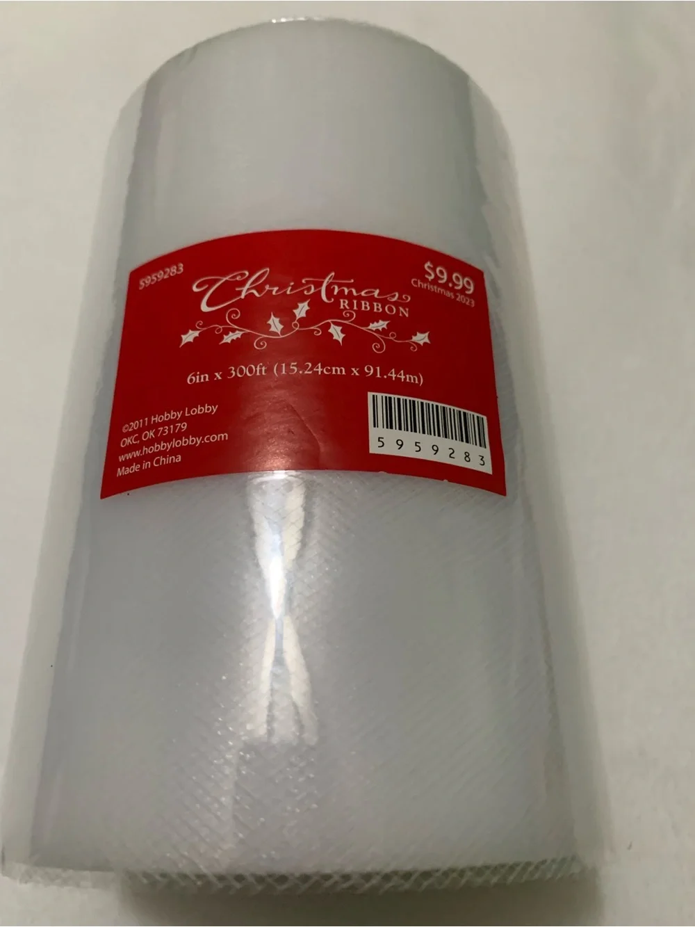 Hobby Lobby Christmas Tulle Rolls in Red, White & Green